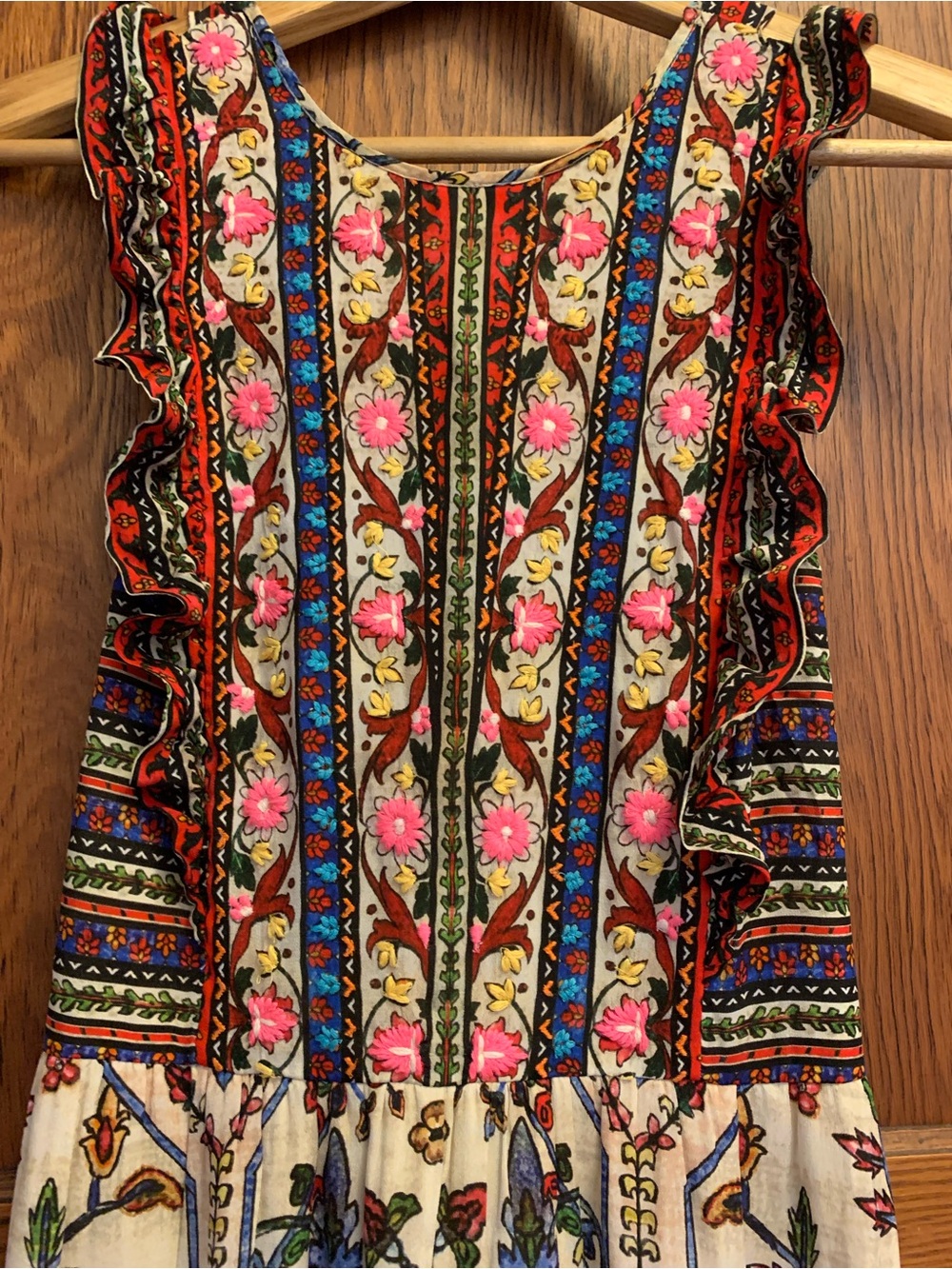 Anthropologie Floral Embroidered Maxi Dress Size 4